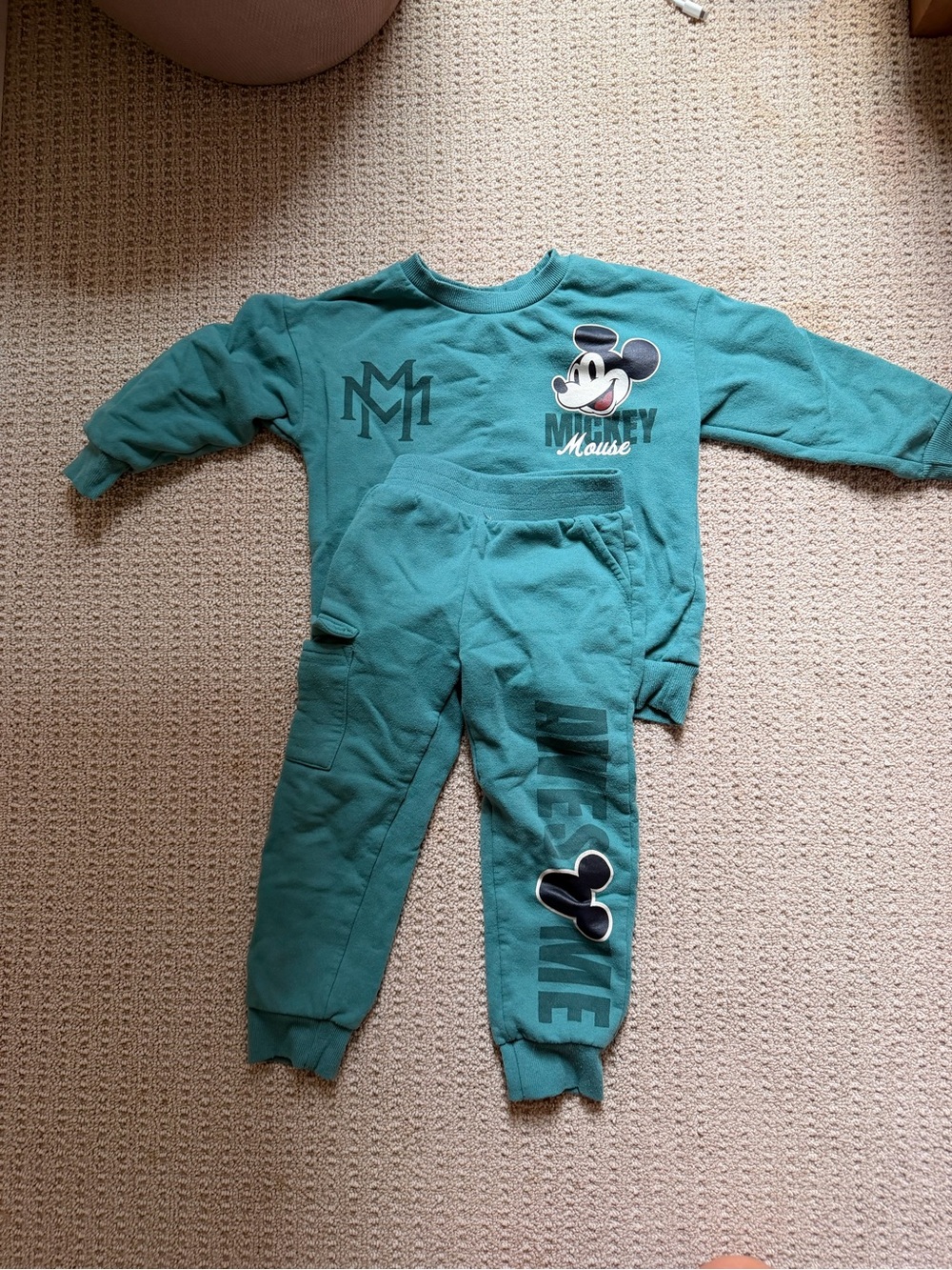 Disney Mickey Mouse Teal Kids One-Piece Sweat Set